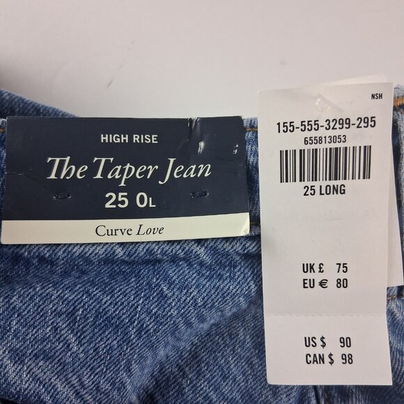 Abercrombie & Fitch The Taper Jean Women's Size 0 Long Medium Wash High Rise - Picture 8 of 8